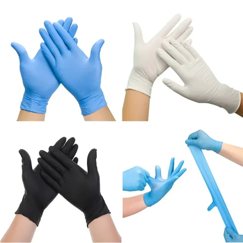 

100 шт. одноразовые нитриловые перчатки без порошка, резиновые перчатки, пищевая служба, чистящие механические перчатки для ремонта автомобиля