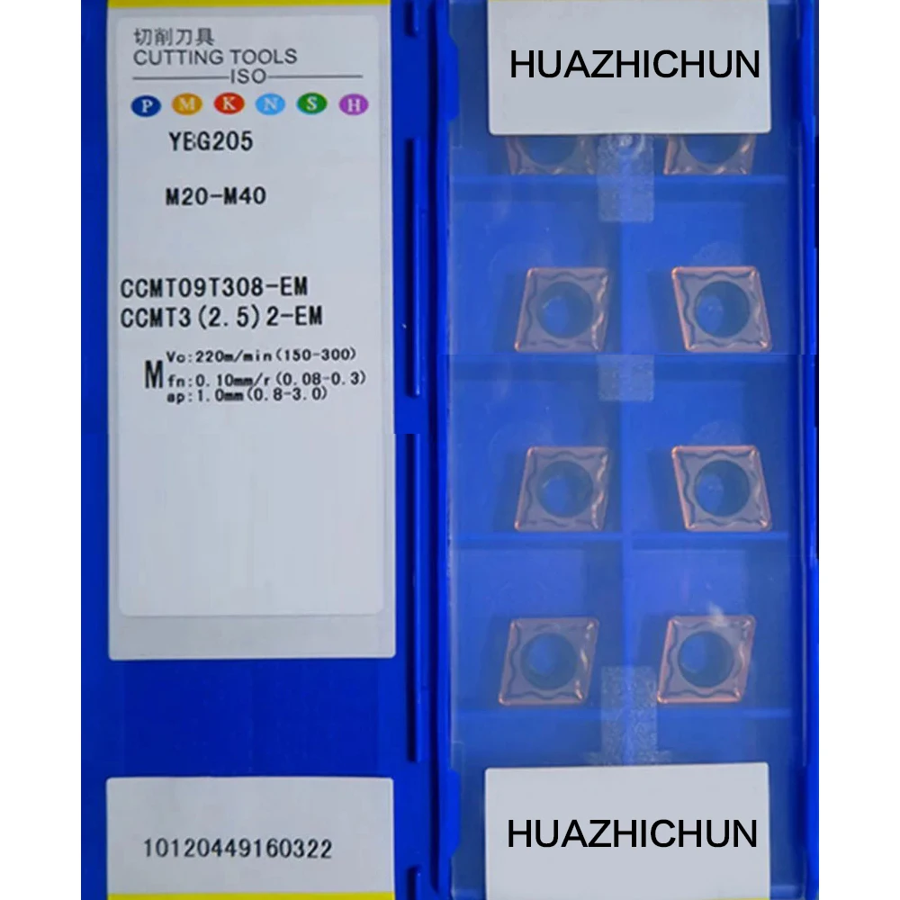

HUAZHICHUN CCMT09T308-EM YBG205 токарные станки с ЧПУ, универсальные Токарные вставки