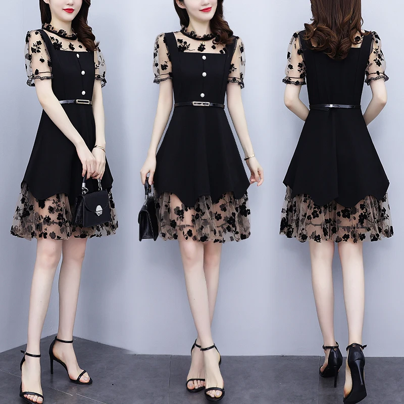 Mesh Patchwork Dress for Women Korean Style 2023 New Summer Polka Dot Elegant Temperament Fashion Slim Short Sleeve Dresses
Mesh Patchwork Dress for Women Korean Style 2023 New Summer Polka Dot Elegant Temperament Fashion Slim Short Sleeve Dresses