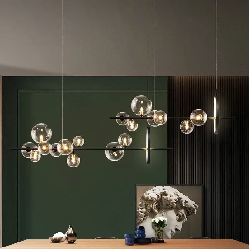 

Nordic Bubble Ceiling Chandelier For Dining Living Room Kitchen Bedroom Black Led Lighting Decoration Luminaire Suspension Lamp
