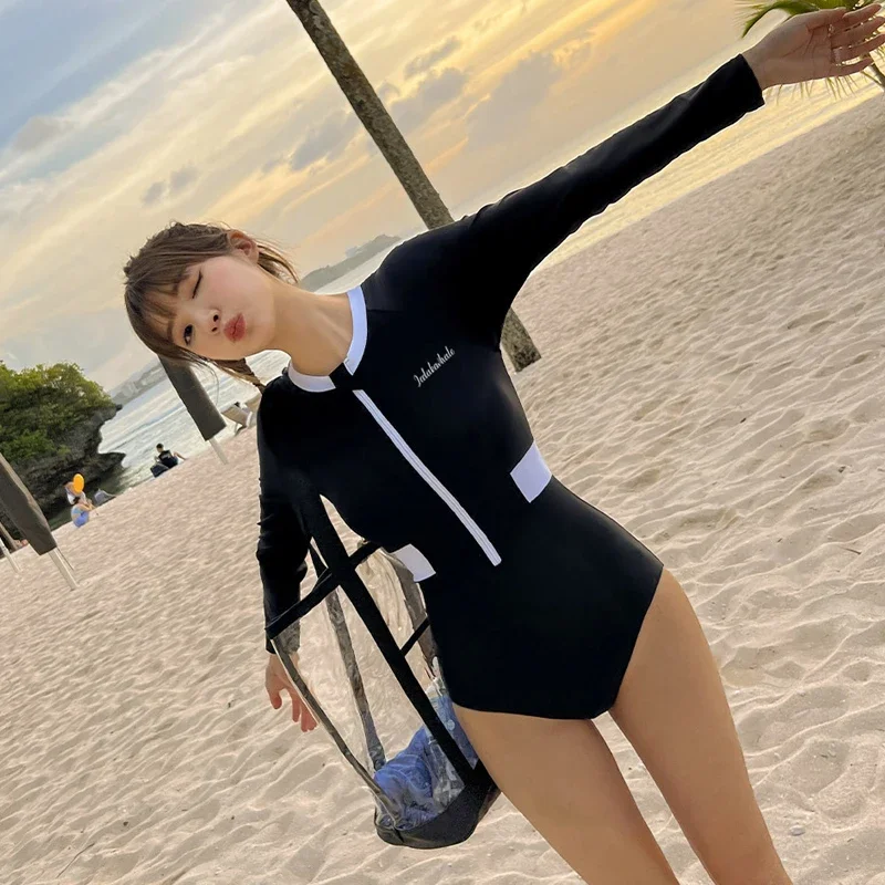 Слитный купальник для серфинга, женский купальник в стиле пэчворк с длинным рукавом, женская одежда для дайвинга на молнии, купальный костюм
Слитный купальник для серфинга, женский купальник в стиле пэчворк с длинным рукавом, женская одежда для дайвинга на молнии, купальный костюм