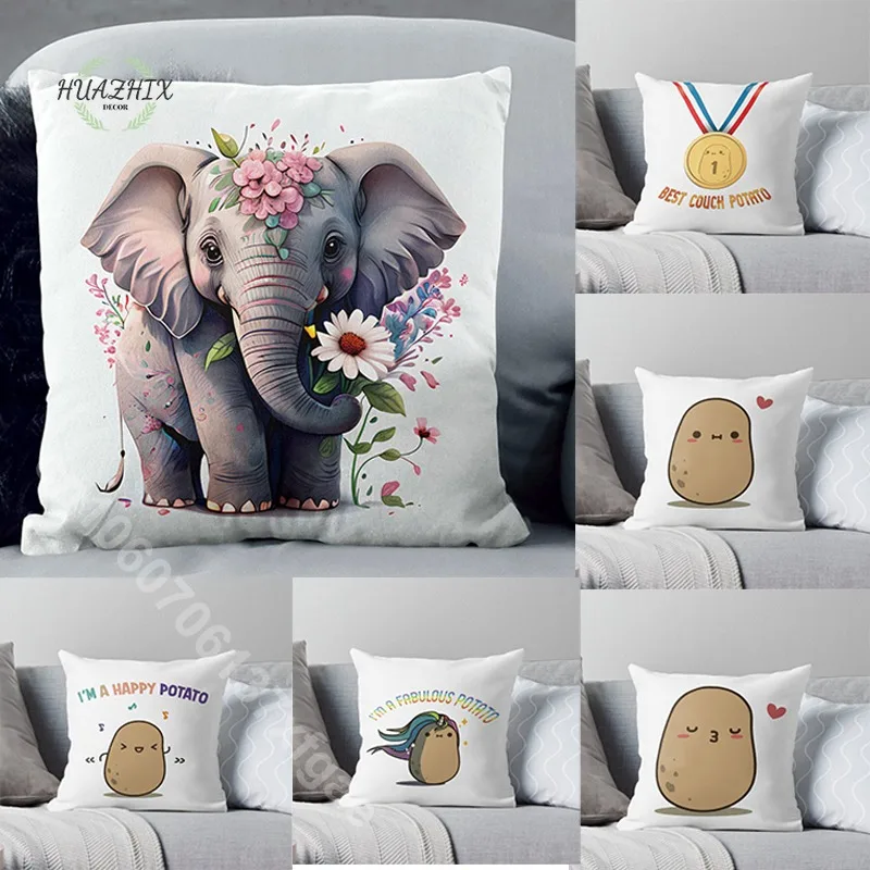 1pc Cute Elephant Potato Pillowcase Cushion Cover Without Filler Floral Pattern Throw Pillow Case Home Living Room Decorative
1pc Cute Elephant Potato Pillowcase Cushion Cover Without Filler Floral Pattern Throw Pillow Case Home Living Room Decorative