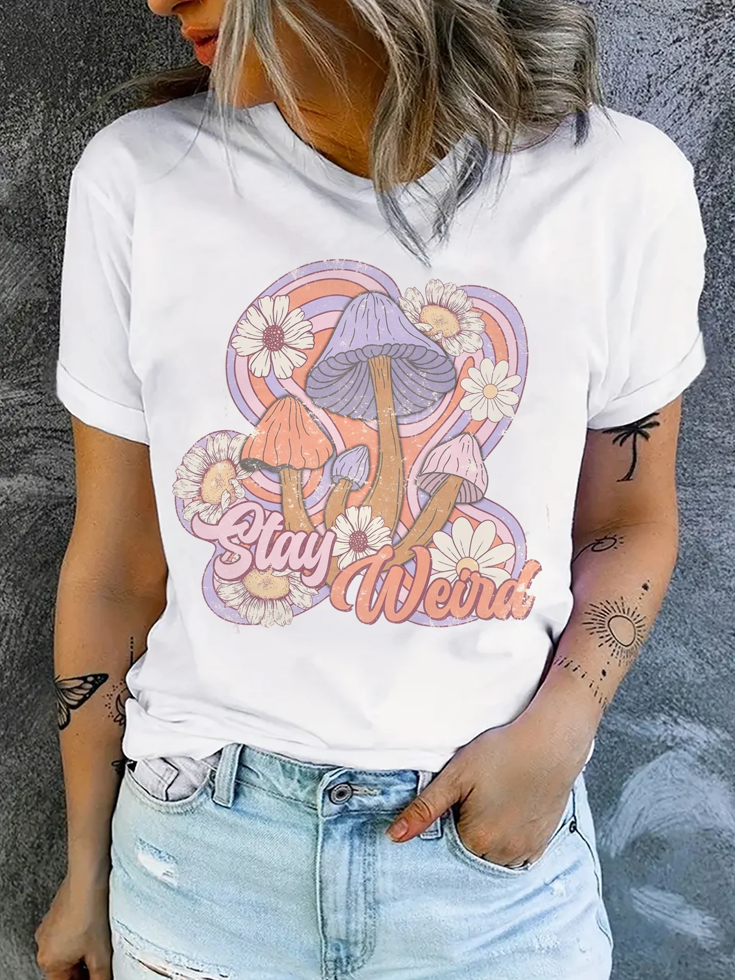 Cute Cartoon Mushroom Print T-Shirt for Women - Short Sleeve Crew Neck Casual Top for Spring & Summer
Cute Cartoon Mushroom Print T-Shirt for Women - Short Sleeve Crew Neck Casual Top for Spring & Summer