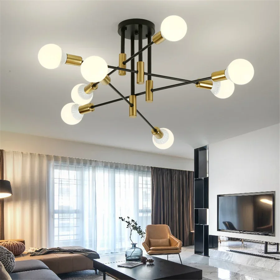 

Creative LED Modern Nordic Ceiling Chandelier Ligh for Living Dining Room Bedroom Kitchen E27 Ceiling Light Indoor Decor Fixture