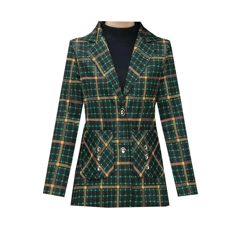 Mom's New Western Fashion Small Suit Middle-aged Women's Spring And Autumn Thin Coat Women's Loose Slim Plaid Casual Short Coat
Mom's New Western Fashion Small Suit Middle-aged Women's Spring And Autumn Thin Coat Women's Loose Slim Plaid Casual Short Coat