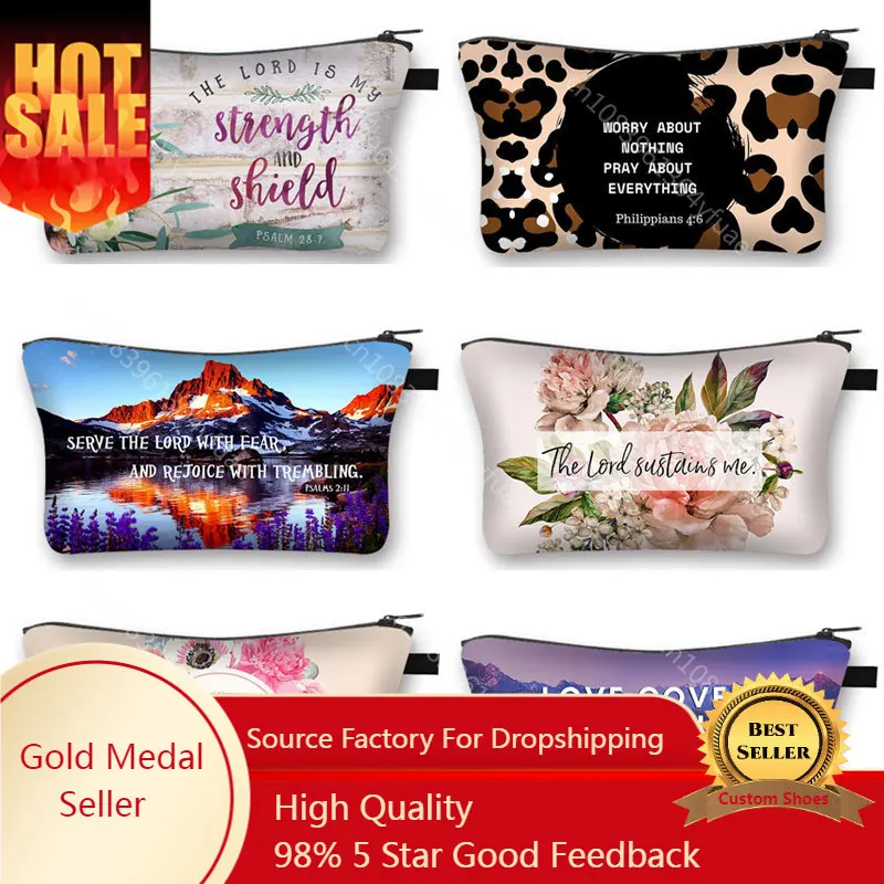 Christian Bible Verse Cosmetic Case He Will Sustain You Women Makeup Bags Small Clutch Lipstick Organizers Ladies Toiletries Bag
Christian Bible Verse Cosmetic Case He Will Sustain You Women Makeup Bags Small Clutch Lipstick Organizers Ladies Toiletries Bag