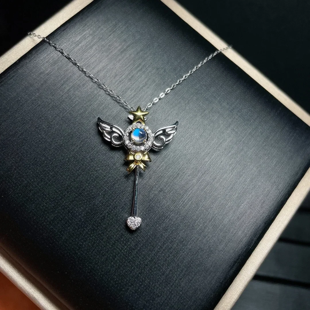 New European and American S925 Sterling Silver Natural Indian Moonlight Stone Angel Wings Pendant without Optimized Main Stone
New European and American S925 Sterling Silver Natural Indian Moonlight Stone Angel Wings Pendant without Optimized Main Stone