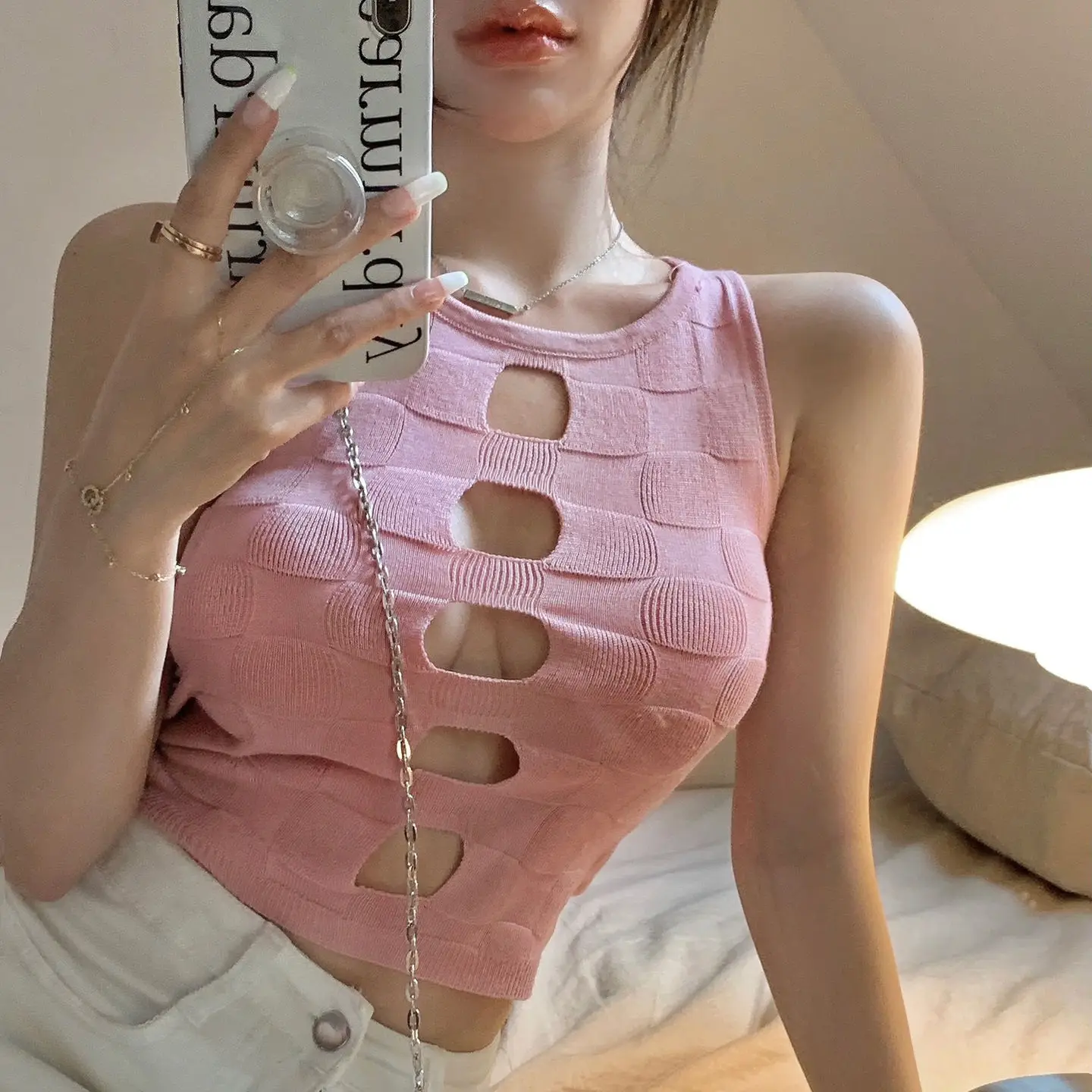 Pure Desire Halter Neck Openwork Sexy Camisole Women's Summer Short Crewneck Pullover Hot Girl Crop Top Women's Clothing
Pure Desire Halter Neck Openwork Sexy Camisole Women's Summer Short Crewneck Pullover Hot Girl Crop Top Women's Clothing