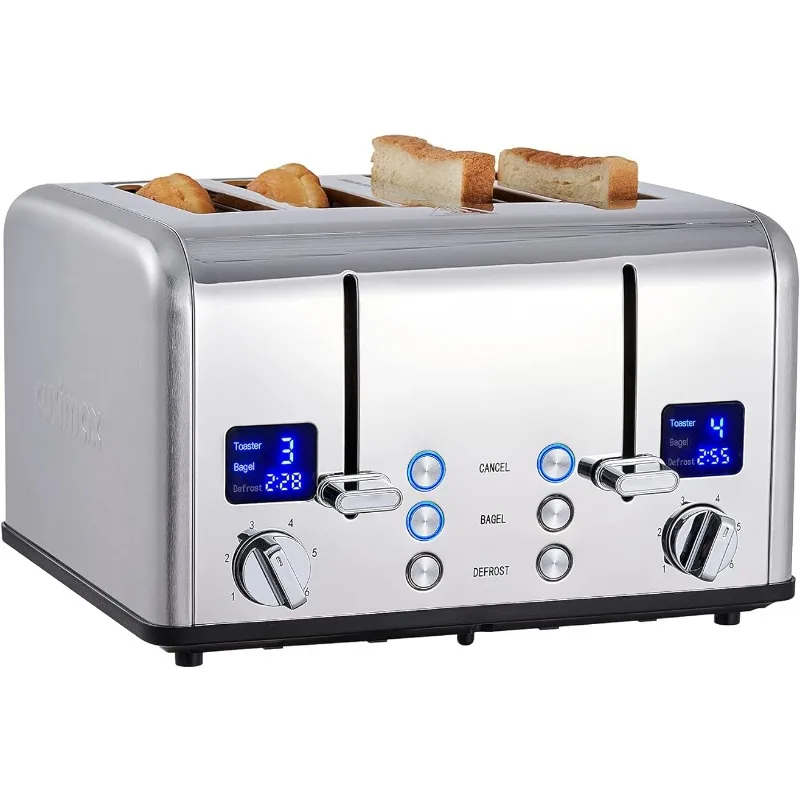 ZAOXI Toaster, Ultra-Clear LED Display, Dual Control Panels of 6 Shade Settings, Removable Crumb Trays
ZAOXI Toaster, Ultra-Clear LED Display, Dual Control Panels of 6 Shade Settings, Removable Crumb Trays