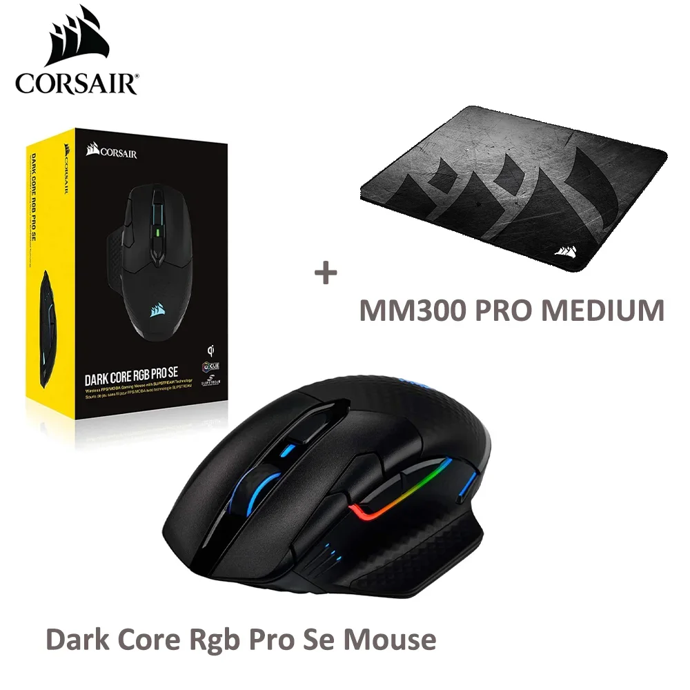 Corsair Dark Core RGB Pro SE, Wireless FPS/MOBA Gaming Mouse with Slipstream Technology, Black, Backlit RGB LED,18000 DPI
Corsair Dark Core RGB Pro SE, Wireless FPS/MOBA Gaming Mouse with Slipstream Technology, Black, Backlit RGB LED,18000 DPI