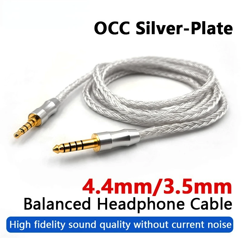 

High fidelity sound quality 6N OCC Silver-Plate 4.4mm 3.5mm balance cable For Sony MDR-1A 1000XM3 XM4 XM5 MSR7 Headphone