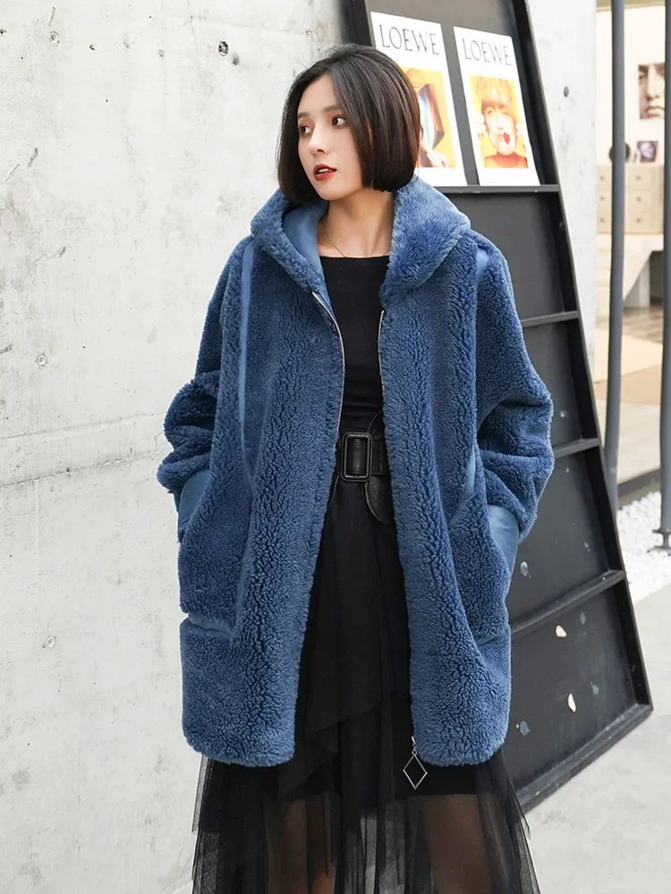 Пальто женское из натуральной шерсти, с капюшоном, Осень-зима, 2021
Пальто женское из натуральной шерсти, с капюшоном, Осень-зима, 2021