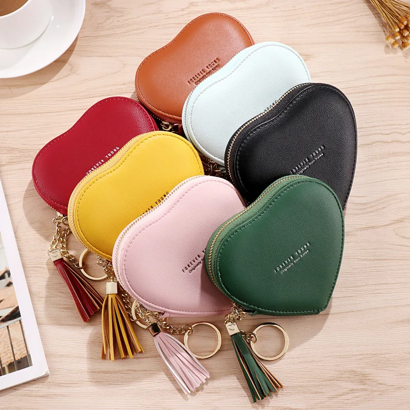 Fashion Shape Heart Women's Wallets Coin Purse Key Chain Card Holder Tassels Zipper Mini Leather Money Bag Keyring Clutch Girls
Fashion Shape Heart Women's Wallets Coin Purse Key Chain Card Holder Tassels Zipper Mini Leather Money Bag Keyring Clutch Girls