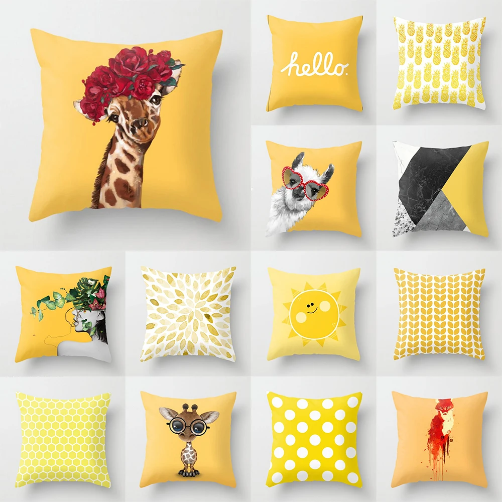 45cmx45cm Geometric Yellow Love Giraffe Print Pillow Case Home Living Room Sofa Car Decoration Throw
45cmx45cm Geometric Yellow Love Giraffe Print Pillow Case Home Living Room Sofa Car Decoration Throw