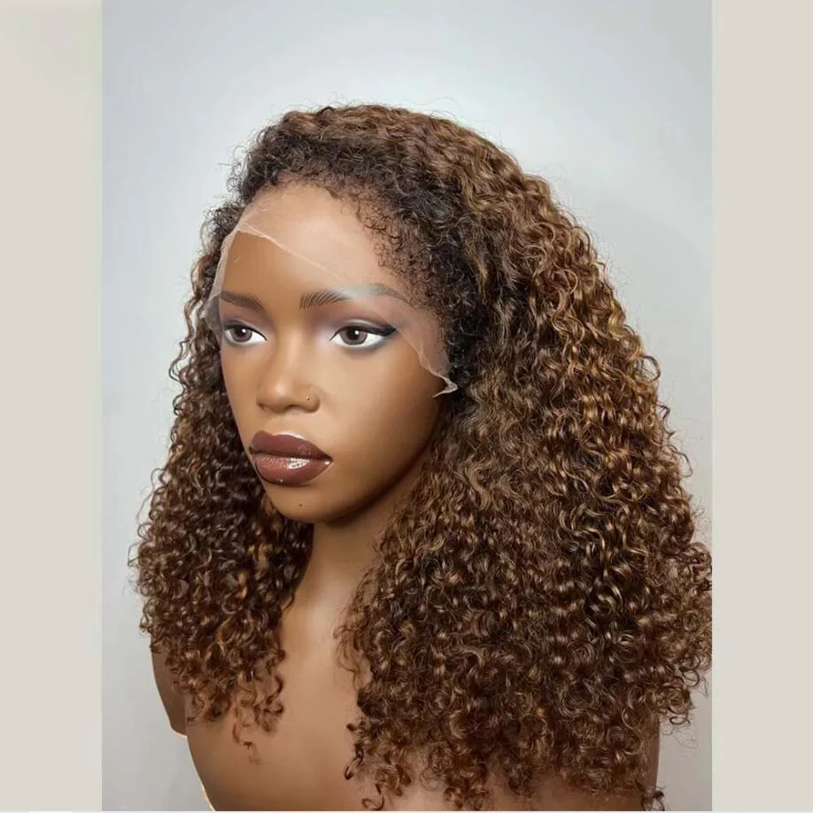 

Soft 180%Density 26inch Dark Brown Long Kinky Curly Lace Front Wig For Black Women With Baby Hair Glueless Preplucked Daily