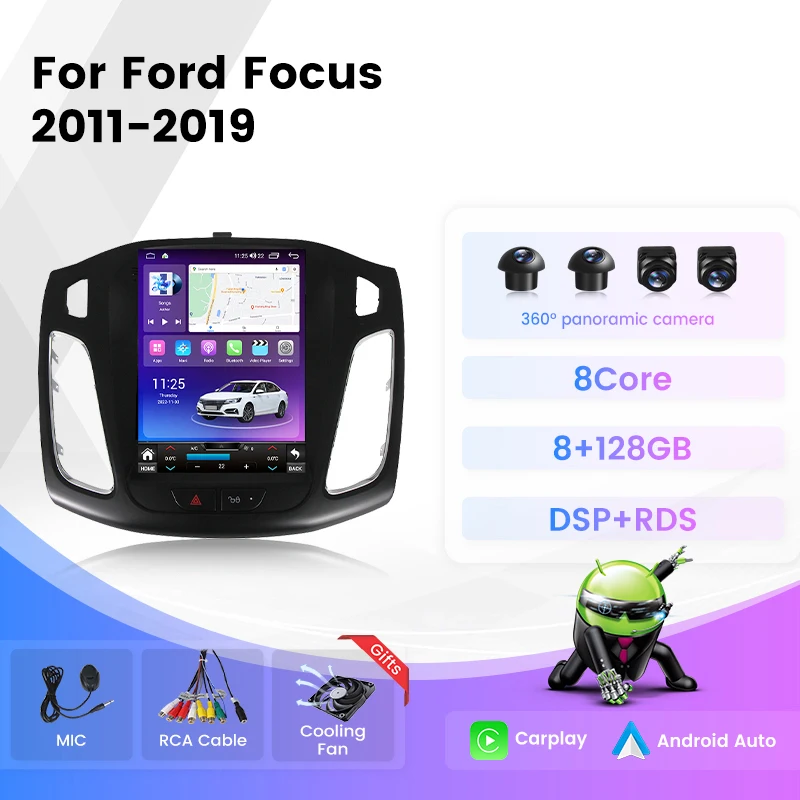 

For Тесла Стиль Экран автомагнитола 2дин android For Форд Фокус 3 For Ford Focus 3 Mk 3 2011 - 2019 магнитола для авто GPS мультимедиа Штатная магнитола устройство до 8-ЯДЕР, до 8 + 128ГБ Карплей Андроид Авто