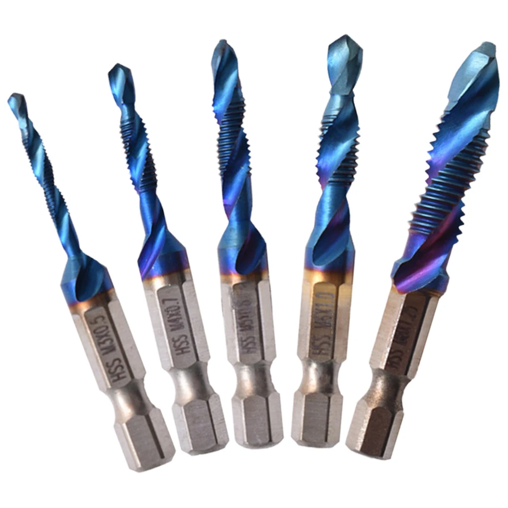 Drilling And Tapping Combined Drill Tap Bits Set Drill Bits 5 Pieces High Speed Steel Material Spiral Flutes Design
Drilling And Tapping Combined Drill Tap Bits Set Drill Bits 5 Pieces High Speed Steel Material Spiral Flutes Design