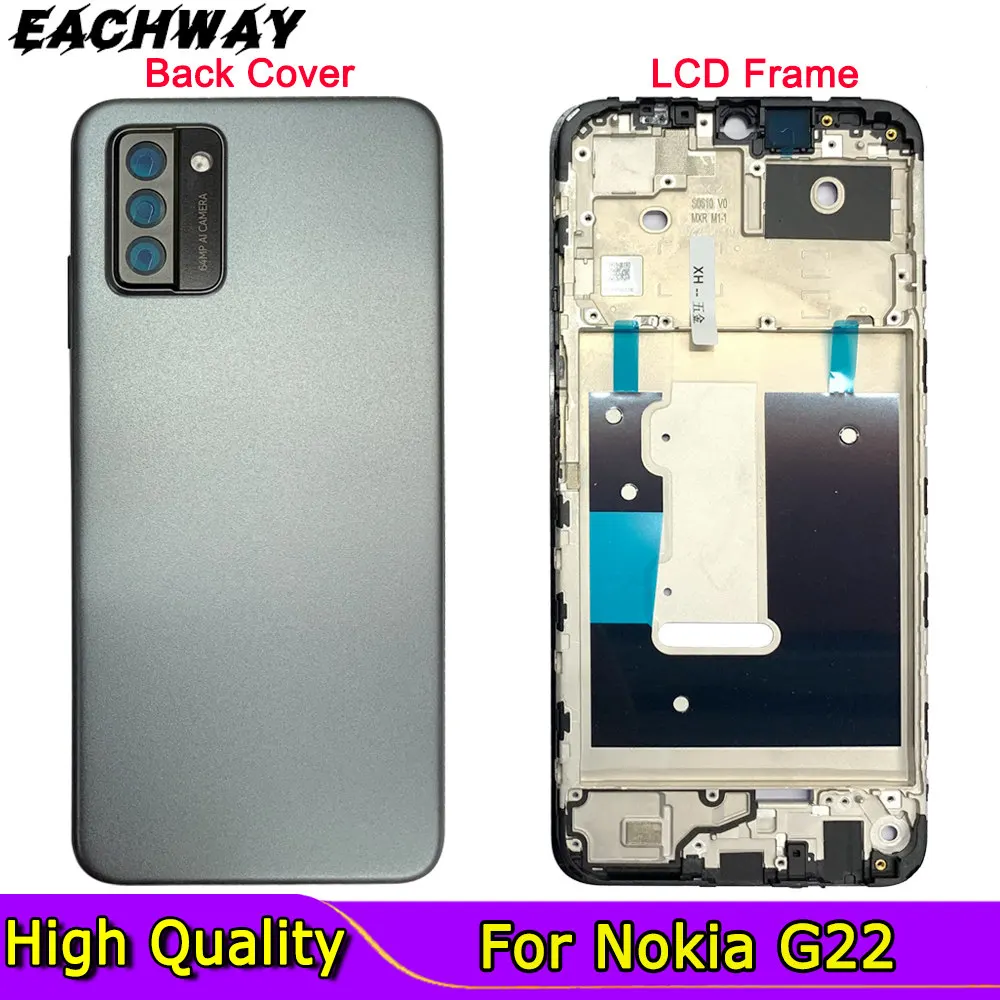 

6,5 "для Nokia G22 ЖК передняя рамка Корпус Крышка батарейного отсека Запасные части для Nokia G22 задняя крышка с объективом камеры