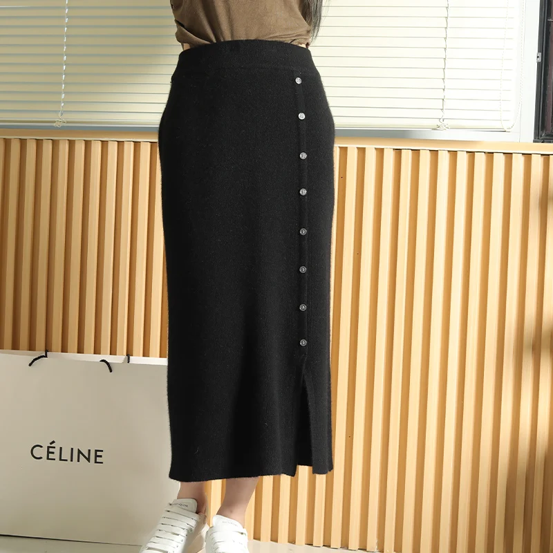 100% merino wool women's skirt slimming fashion solid color knitted long spring and autumn cashmere skirt hot sale 4 colors
100% merino wool women's skirt slimming fashion solid color knitted long spring and autumn cashmere skirt hot sale 4 colors