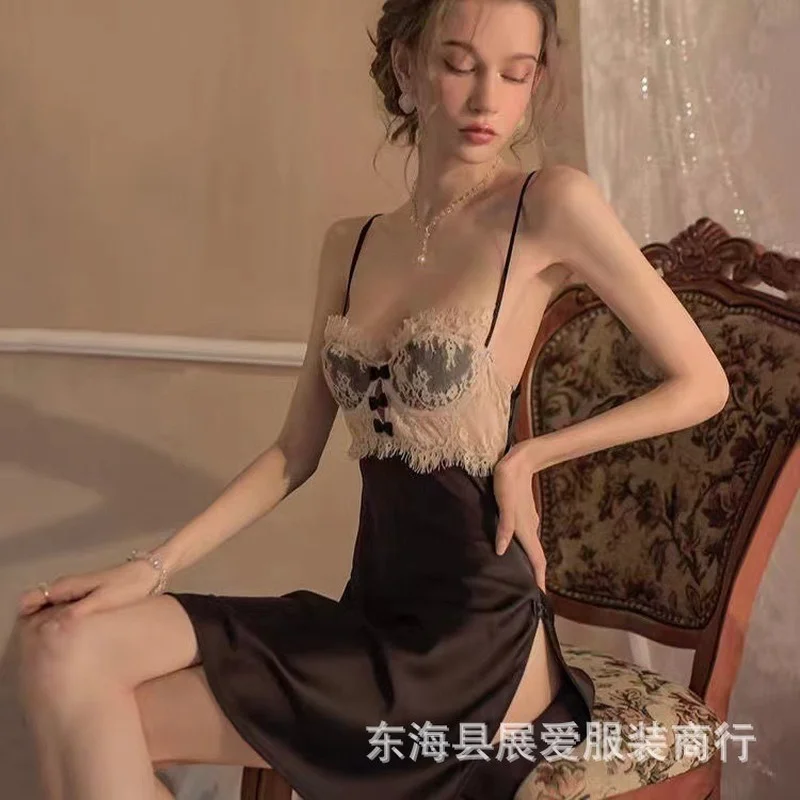 Винтажные ночные рубашки, женская сексуальная пижама, ночная сорочка на бретельках, кружевная ночная рубашка, кружевная шелковая ночная рубашка, топы для сна на осень/зиму 
Винтажные ночные рубашки, женская сексуальная пижама, ночная сорочка на бретельках, кружевная ночная рубашка, кружевная шелковая ночная рубашка, топы для сна на осень/зиму