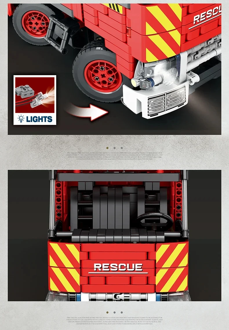 3266Pcs Fire Engineering Ladder Truck Building Blocks Remote Control Fire Rescue Car Model Bricks Set Toy For Kids Holiday Gifts 3266Pcs Fire Engineering Ladder Truck Building Blocks Remote Control Fire Rescue Car Model Bricks Set Toy For Kids Holiday Gifts