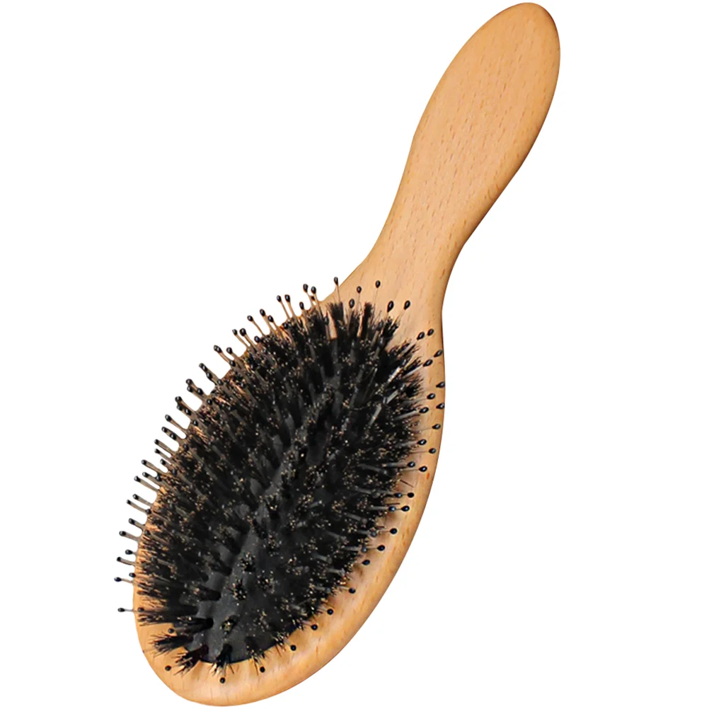 

Pig Bristle Solid Wood Comb Combs Women Hair Brush Portable Boar Dry Paddle Styling Women's Female Airbag