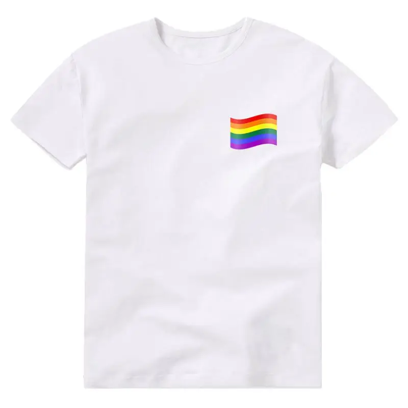 

LGBT Logo Cotton T-shirt Rainbow Color Men Clothing Y2k Clothes Humor Creative Tshirt Loose Novelty Koszulki Roupas Masculinas