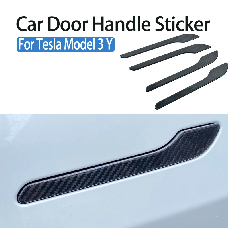 

Наклейка на дверную ручку автомобиля Tesla Model 3 Y 2017-2022, наклейка на дверную ручку, моделька 3, модель Y, аксессуары из углеродного волокна