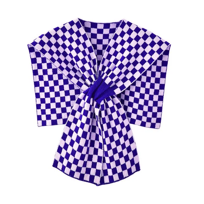 Spring Summer Korean Shawl Short Style With Waistcoat Women's New Chessboard Cross Knitted Bib With Fake Collar Purple
Spring Summer Korean Shawl Short Style With Waistcoat Women's New Chessboard Cross Knitted Bib With Fake Collar Purple