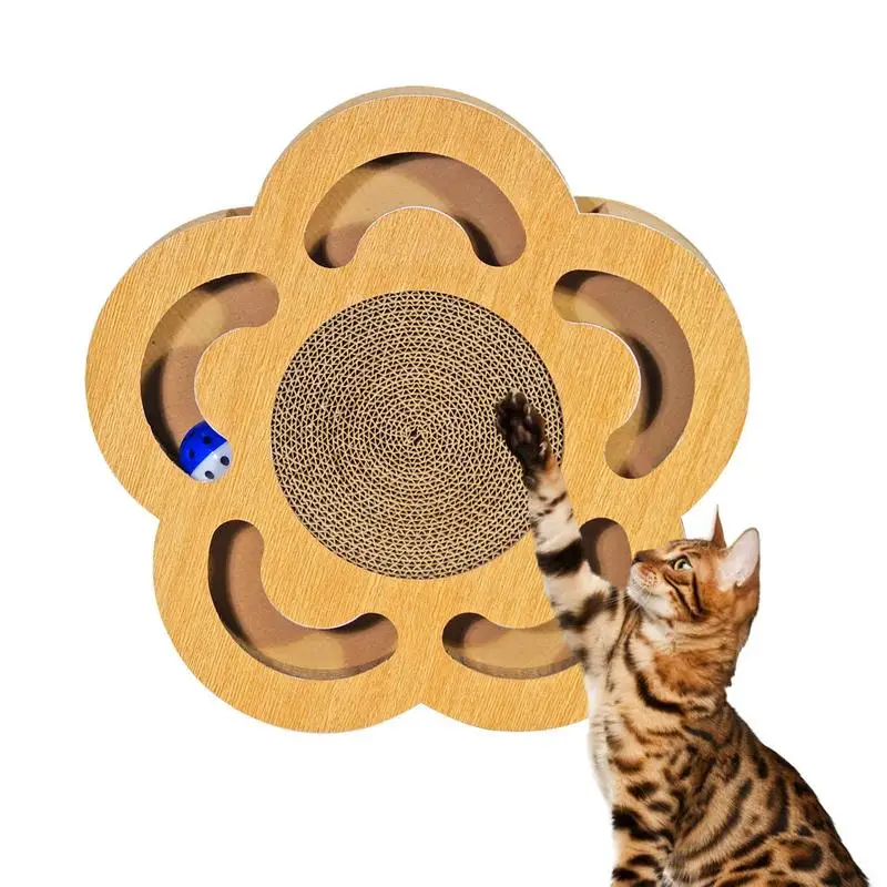 

Cat Scratcher Box Scratch Pad With Catnip Bell Ball Cardboard Game Box Multiple Shapes Cat Toys For Relieves Boredom Increases