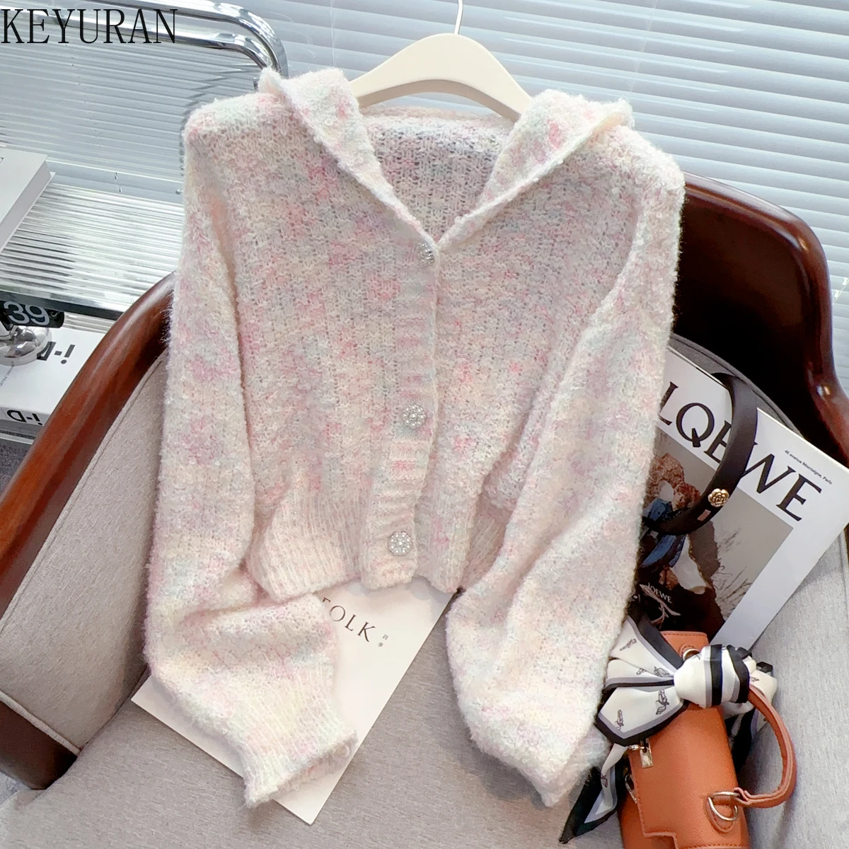 Sweet Hooded Sweater Cardigan Women's 2023 Autumn/Winter New Lazy Style Loose Long Sleeve Top Cropped Knitted Cardigan Jumper
Sweet Hooded Sweater Cardigan Women's 2023 Autumn/Winter New Lazy Style Loose Long Sleeve Top Cropped Knitted Cardigan Jumper