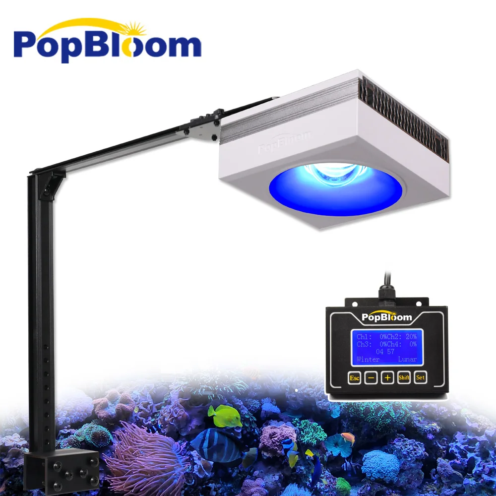 

PopBloom-Smart Marine Aquarium Lamp Program Saltwater LED Aquarium Light for 40-60cm Reef Coral Fish Tanks And Aquariums,LPS,SPS