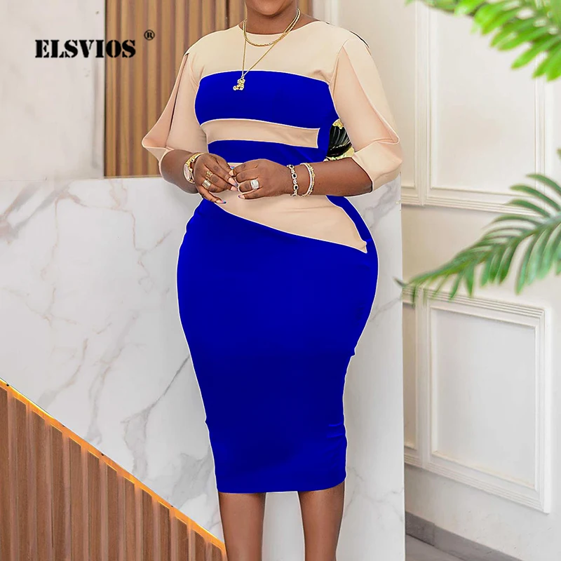 Commuting Fashion Half Sleeves Color Matching Bodycon Dress For Women Autumn Summer New Casual Female High Waist Pencil Dresses
Commuting Fashion Half Sleeves Color Matching Bodycon Dress For Women Autumn Summer New Casual Female High Waist Pencil Dresses