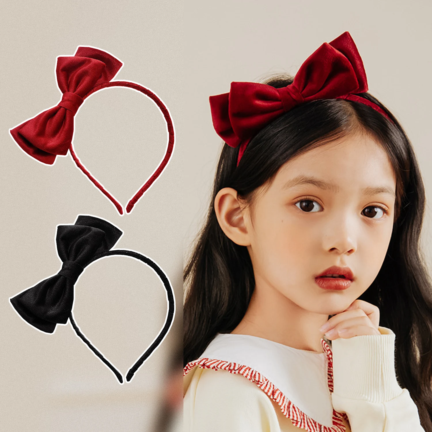New Double Velvet Bow Headband Children Cute Red Black Hair Hoop Bands Accessories Girl Simple Scrunchy Korean Fashion Headdress
New Double Velvet Bow Headband Children Cute Red Black Hair Hoop Bands Accessories Girl Simple Scrunchy Korean Fashion Headdress