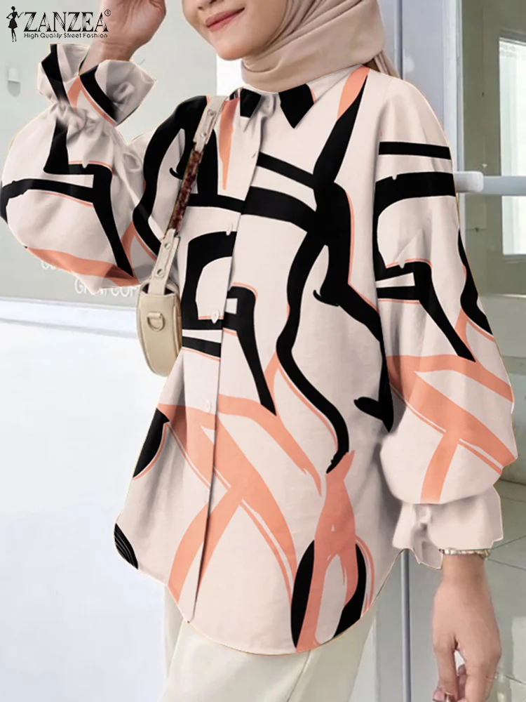 ZANZEA Fashion Flare Sleeve Muslim Blouse Women Vintage Lapel Neck Shirt Casual Turkey Hijab Tops Femme Party Chemise Oversized
ZANZEA Fashion Flare Sleeve Muslim Blouse Women Vintage Lapel Neck Shirt Casual Turkey Hijab Tops Femme Party Chemise Oversized