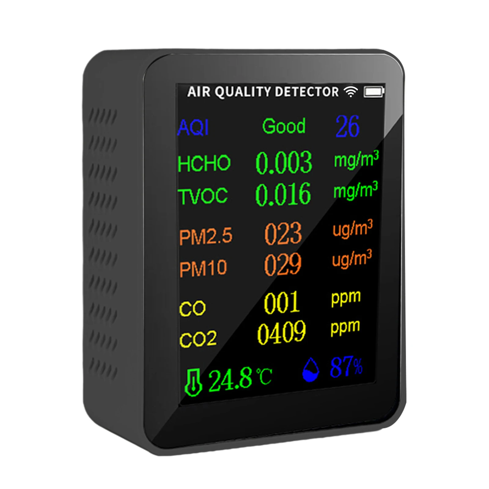 1pc Air Quality Meter Infrared PM2.5 Temperature Humidity Sensor 10 In1 PM2.5 PM10 HCHO AQI Temperature Humidity Tester
1pc Air Quality Meter Infrared PM2.5 Temperature Humidity Sensor 10 In1 PM2.5 PM10 HCHO AQI Temperature Humidity Tester