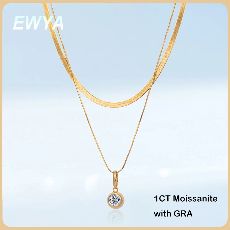 EWYA Trendy Real Bubble 1CT D Color Moissanite Pendant Necklace for Women Girls S925 Silver Diamond Neck Chain Choker Necklaces
EWYA Trendy Real Bubble 1CT D Color Moissanite Pendant Necklace for Women Girls S925 Silver Diamond Neck Chain Choker Necklaces
