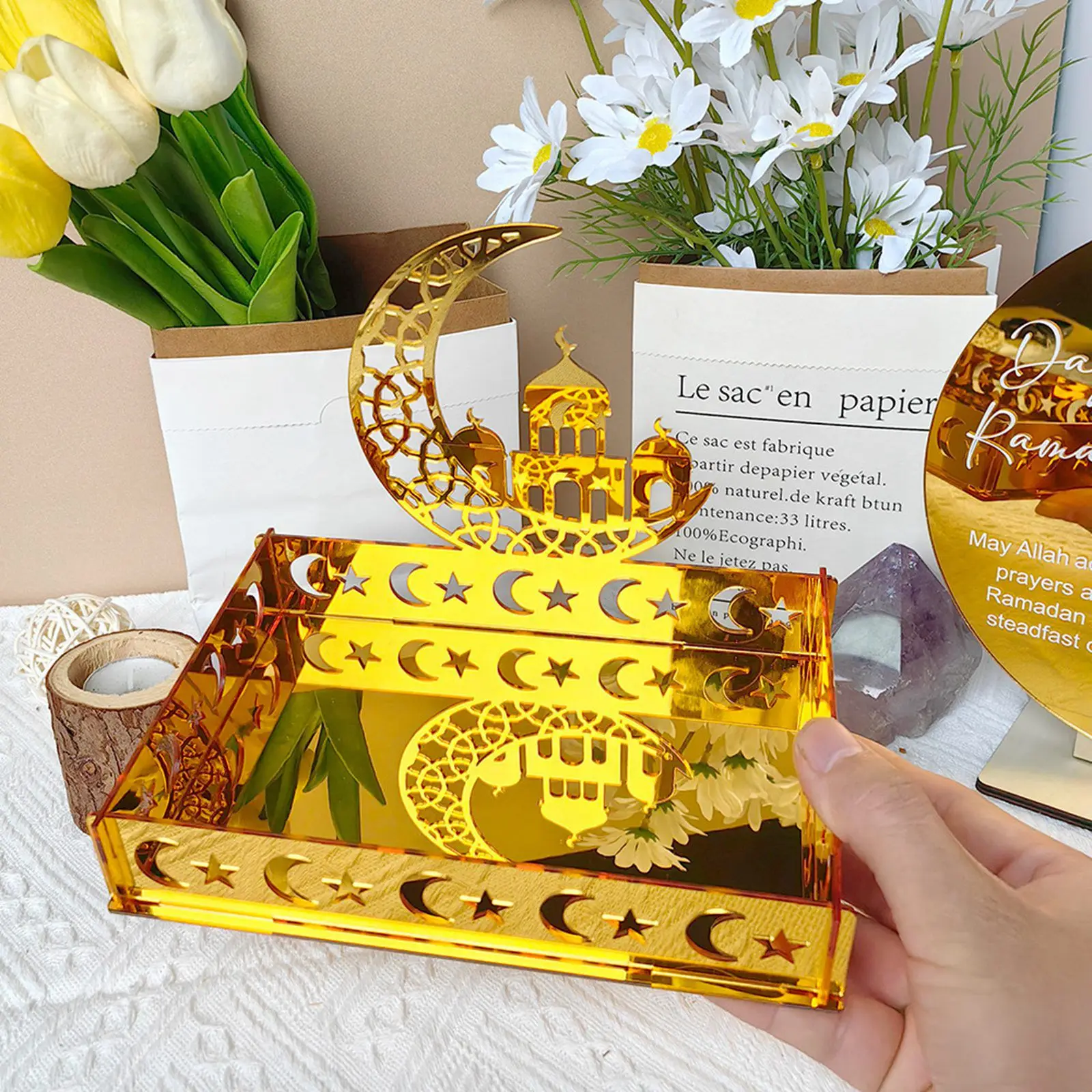 DIY Acrylic Ramadhan Festival Moon English Tray Ornament Ramadan Dining Table Tray Home Decoration Desktop Fruit Food 
DIY Acrylic Ramadhan Festival Moon English Tray Ornament Ramadan Dining Table Tray Home Decoration Desktop Fruit Food