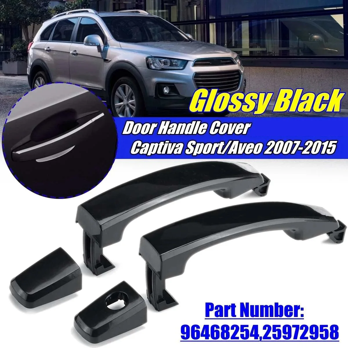 2X Front Left and Right with Keyhole Glossy Black ABS Door Outer Handle Covers for Chevrolet Captiva Sport/Aveo/Saturn
2X Front Left and Right with Keyhole Glossy Black ABS Door Outer Handle Covers for Chevrolet Captiva Sport/Aveo/Saturn