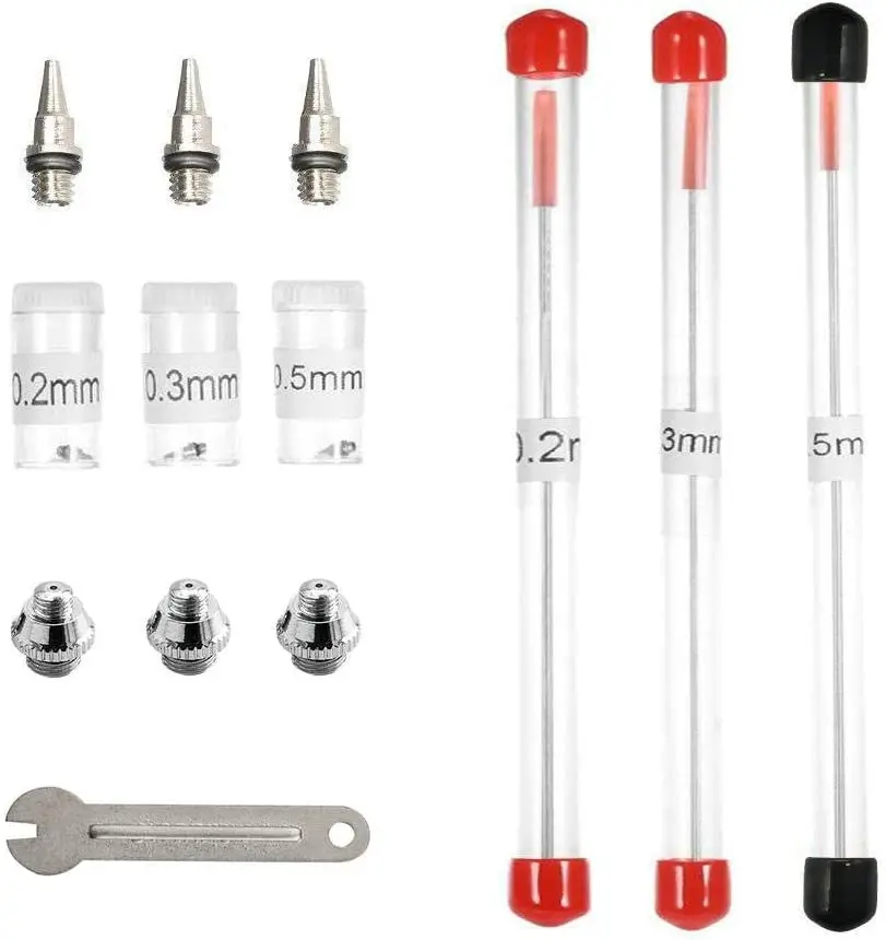 JOYSTAR 0,2 мм, 0,3 мм, 0,5 мм Аэрограф сопло Аэрограф игла сопло крышка сменные детали для AB-180 AB-181 AB-181A аэрографов
JOYSTAR 0,2 мм, 0,3 мм, 0,5 мм Аэрограф сопло Аэрограф игла сопло крышка сменные детали для AB-180 AB-181 AB-181A аэрографов