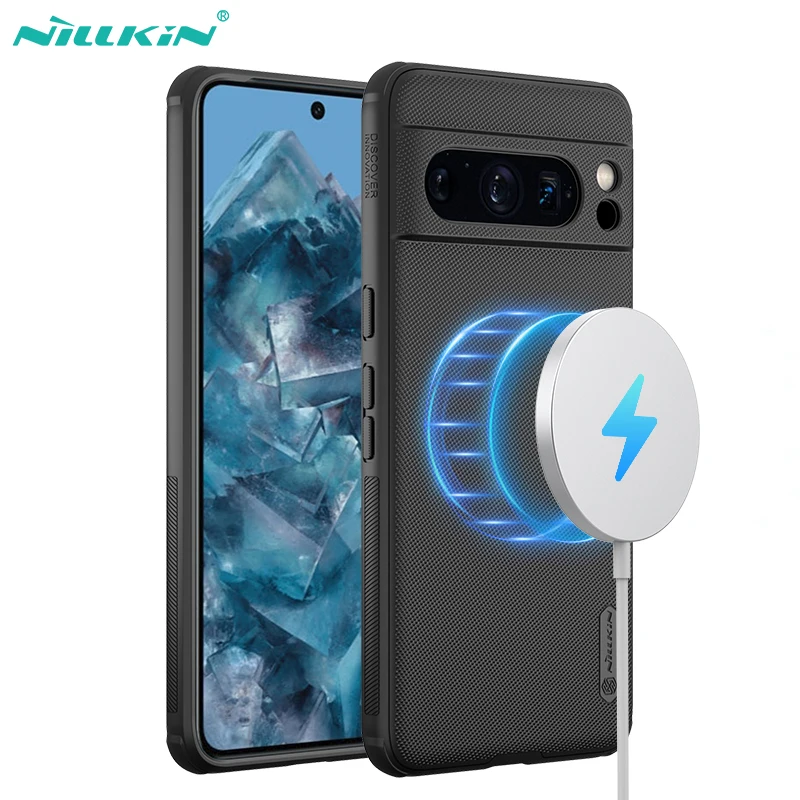 

MagSafe Case For Google Pixel 8 Pro Nillkin Frosted Shield Pro TPU Magnetic Wireless Charging Back Cover For Google Pixel 8 Case