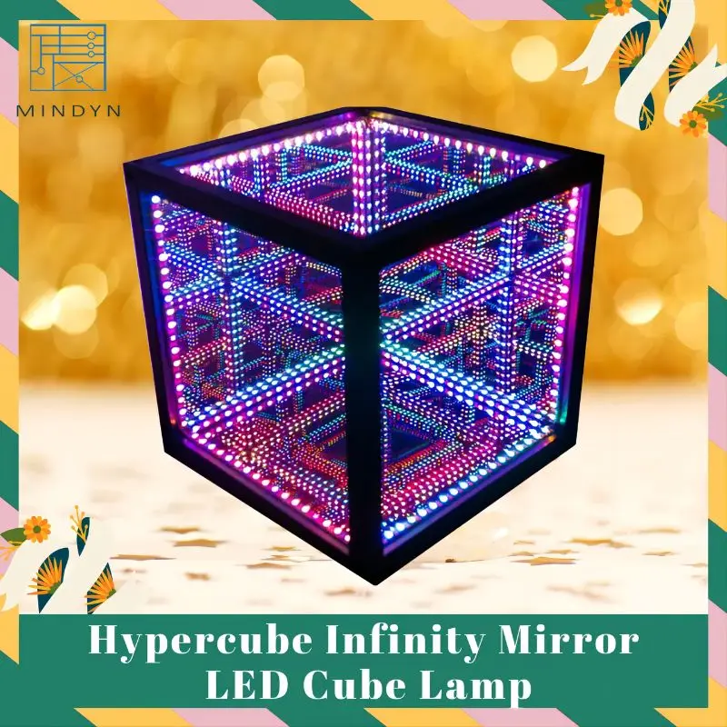 

Big Metal Infinity Phantom Mirror LED Hypercube Cool Atmosphere Lights Bar Music Interactive Lamp Gift Decoration For Party