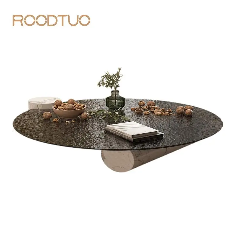 Roodtuo Modern Design Coffee Table Nature Water Texture Tempered Glass With Single Cylindrical Frame Living Room Courtyard Home
Roodtuo Modern Design Coffee Table Nature Water Texture Tempered Glass With Single Cylindrical Frame Living Room Courtyard Home