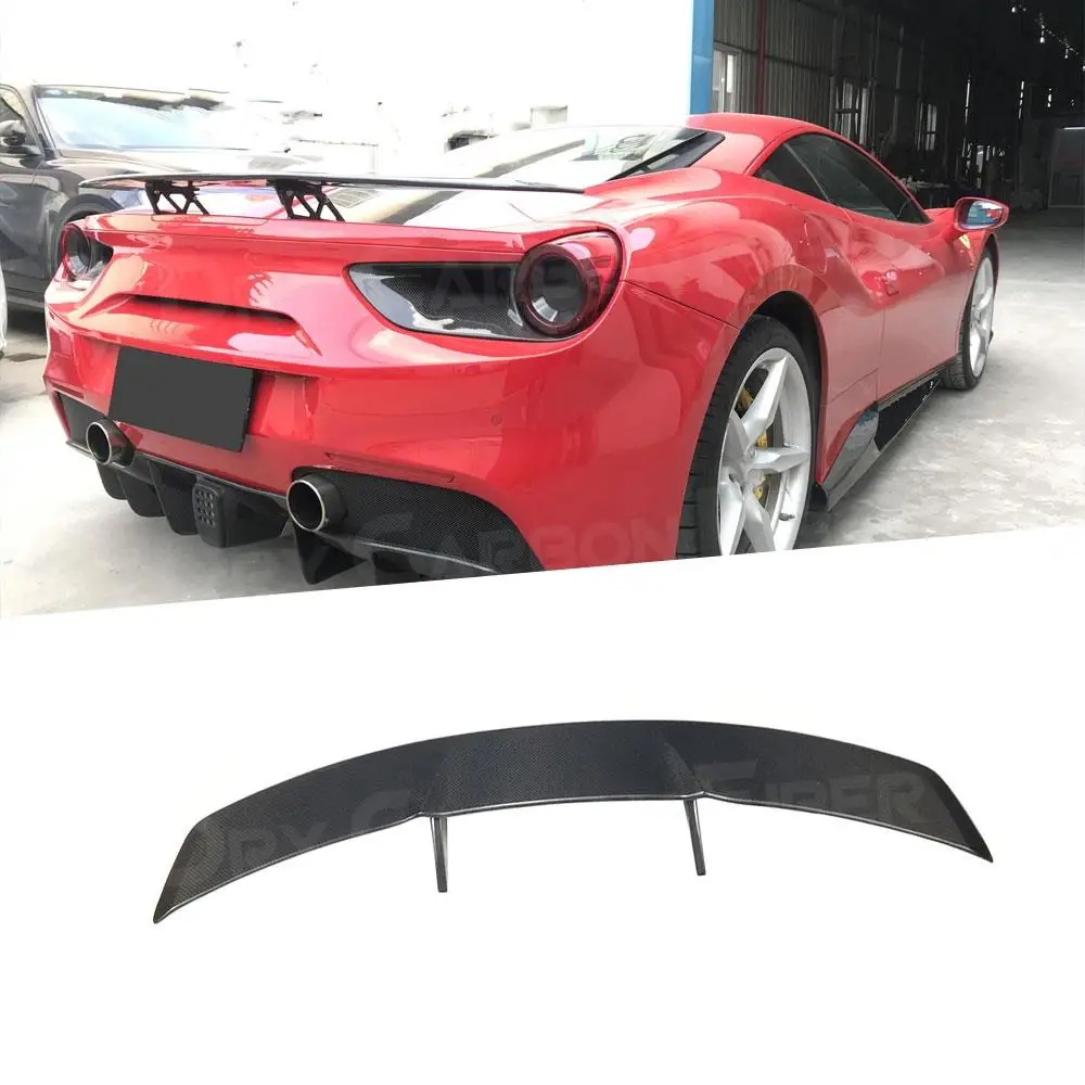 

Car Accessories For Ferrari 488 GTB 2015-2018 Spider Modified Dry Carbon Fiber Rear Trunk Spoiler Wing Tail Boot Lip Wing