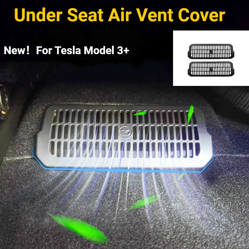 

For Tesla Model 3+ Under Seat Air Vent Cover Underseat Air Outlet Protective Cover Anti-blocking New Model3 2024 Car Accessories