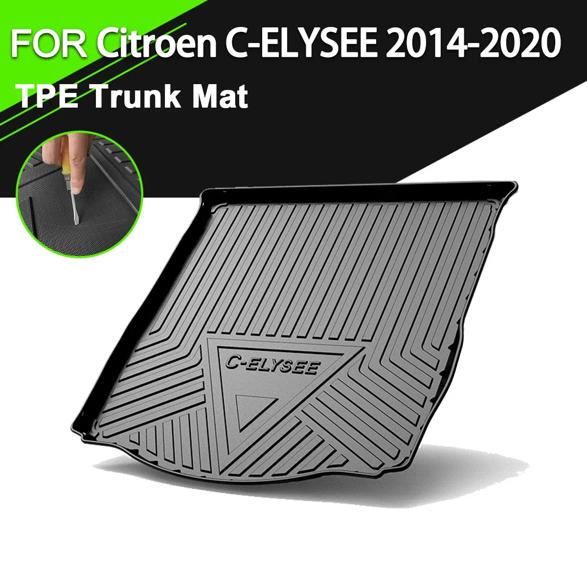 

Trunk Mat TPE FOR Citroen C-ELYSEE 2014-2020 Car Waterproof Non-Slip Rubber Cargo Liner Accessories