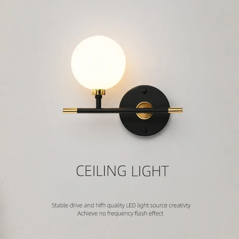 Modern Scandinavian Simple Spherical Creative Wall Lamp Bedroom Bedside Lamp Living Room Back Wall Staircase Aisle Lighting
Modern Scandinavian Simple Spherical Creative Wall Lamp Bedroom Bedside Lamp Living Room Back Wall Staircase Aisle Lighting