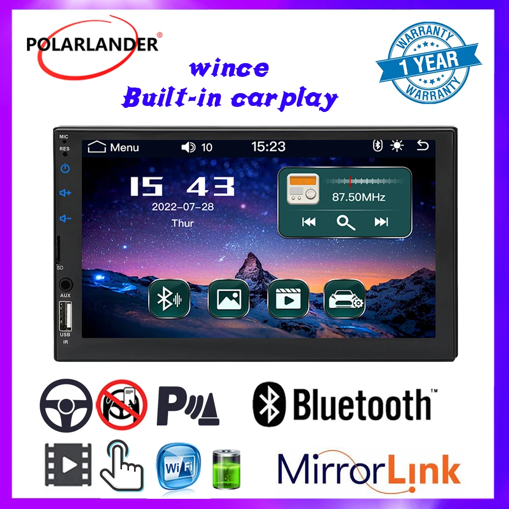 Touch Screen FM/USB/AUX/TF IOS Android MirrorLink BT Rear View Camera CARPLAY Multimedia MP5 Player 7 Inch Car Stereo Auto Radio
Touch Screen FM/USB/AUX/TF IOS Android MirrorLink BT Rear View Camera CARPLAY Multimedia MP5 Player 7 Inch Car Stereo Auto Radio