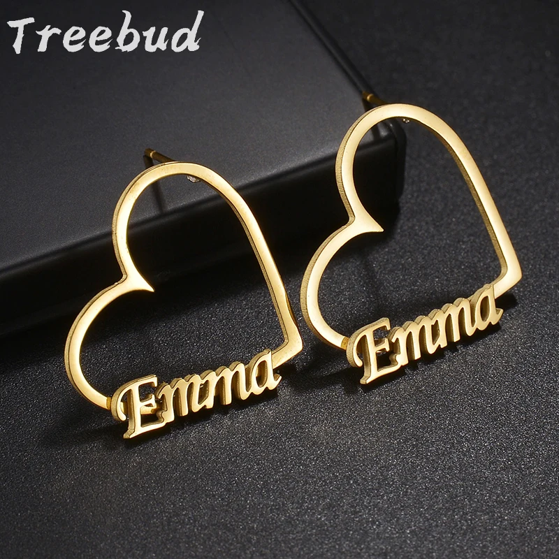 Treebud 1 Pair Custom Heart Name Earrings for Women Stainless Steel Personalized Nameplate Dangle Studs Jewelry Dropshipping
Treebud 1 Pair Custom Heart Name Earrings for Women Stainless Steel Personalized Nameplate Dangle Studs Jewelry Dropshipping