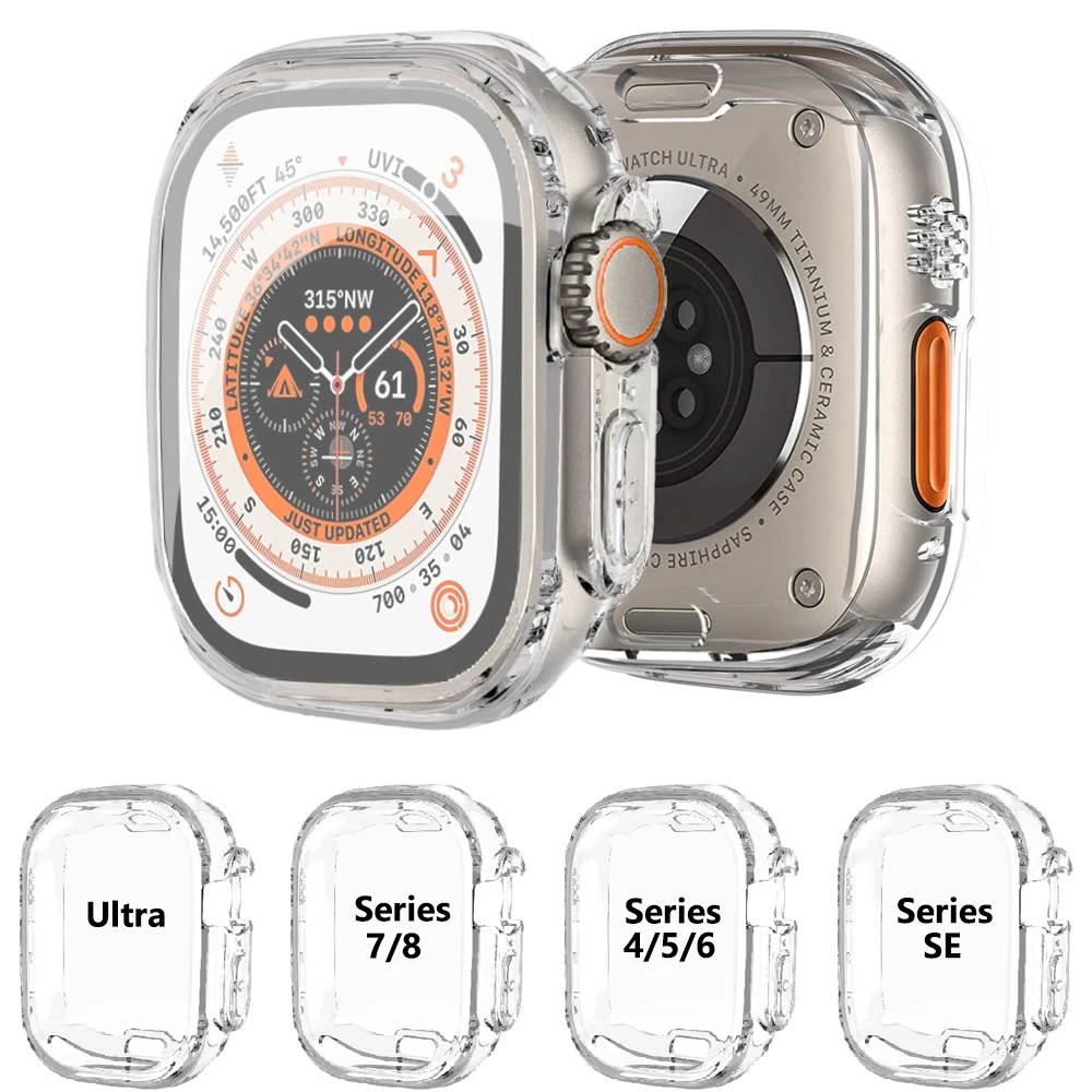 Watch Case for Apple watch Ultra 49mm Series 8 7 SE 6 5 4 3 45MM 41MM 44MM 40MM Transparent Cover Apple Watch Screen Protector
Watch Case for Apple watch Ultra 49mm Series 8 7 SE 6 5 4 3 45MM 41MM 44MM 40MM Transparent Cover Apple Watch Screen Protector